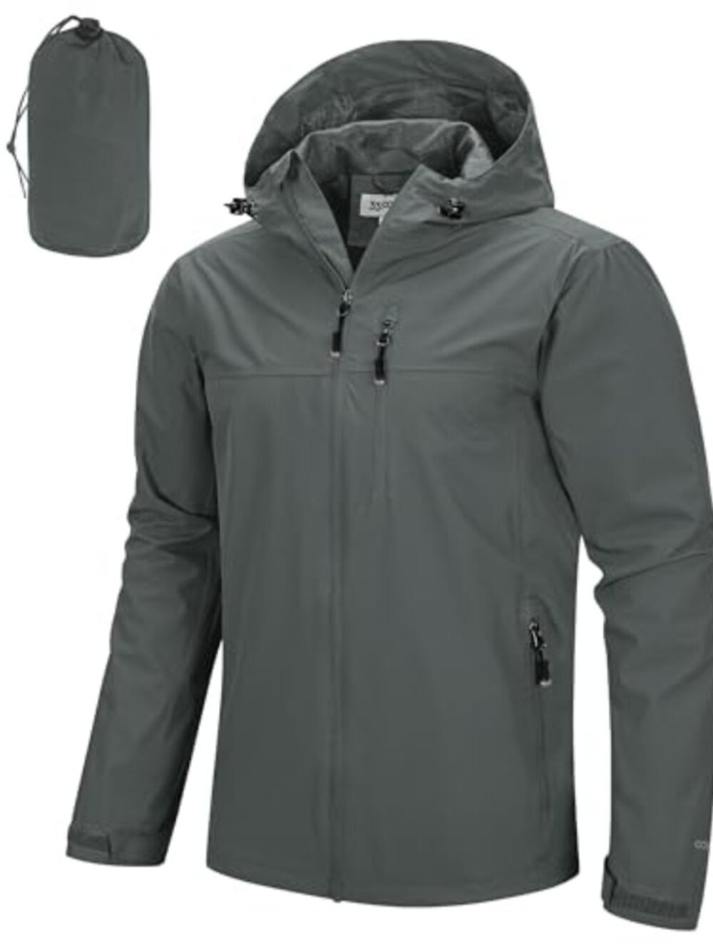 Waterproof Packable Men's Rain Jacket Hooded Breathable